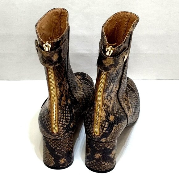 Joie Vero Cuoio Ramet Leather Python Ankle Boots Womens EUR 40 US 9.5 Block Heel - Picture 6 of 12